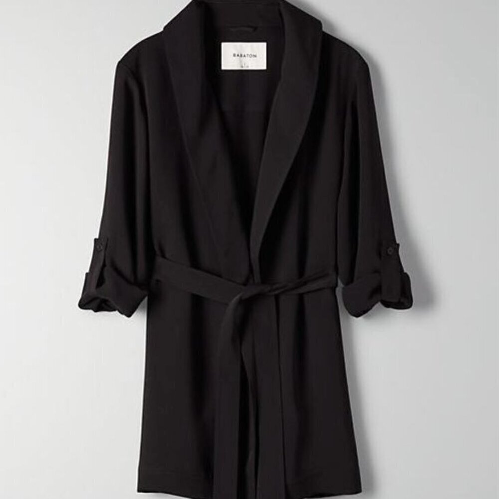 Aritzia Babaton Black Kahlo Robe Mid Jacket Size Small - Picture 2 of 10
